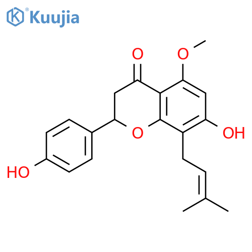 2-Propen-1-one,1-[2,6-dihydroxy-4-methoxy-3-(3-methyl-2-buten-1-yl)phenyl]-3-phenyl-, (2E)- structure