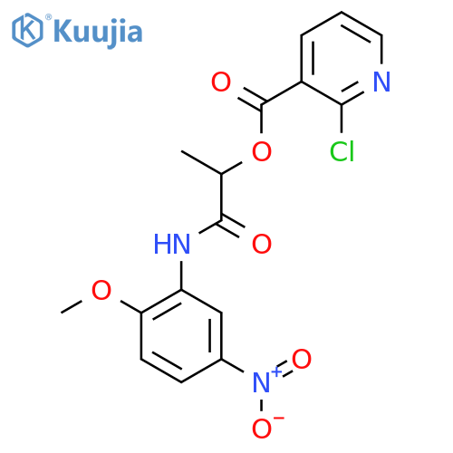 1-[(2-Methoxy-5-nitrophenyl)carbamoyl]ethyl 2-chloropyridine-3-carboxylate structure