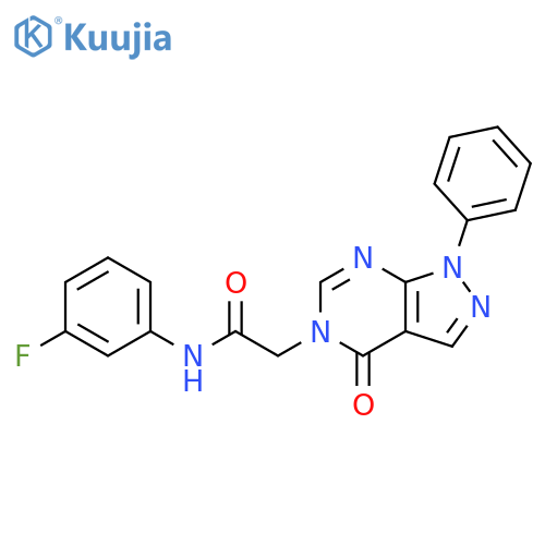 N-(3-fluorophenyl)-2-{4-oxo-1-phenyl-1H,4H,5H-pyrazolo3,4-dpyrimidin-5-yl}acetamide structure