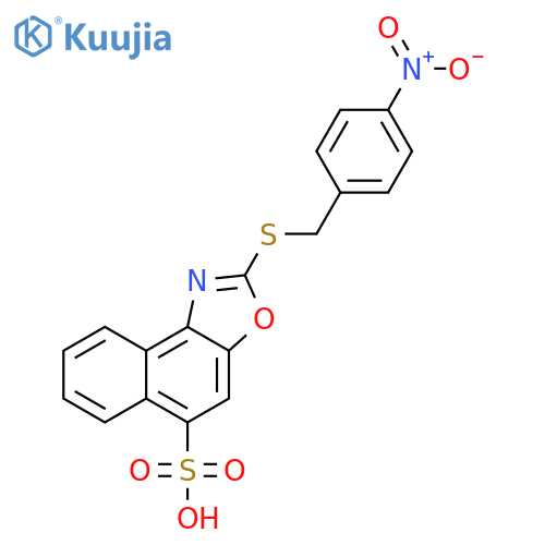 Naphth[1,2-d]oxazole-5-sulfonic acid, 2-[[(4-nitrophenyl)methyl]thio]- structure