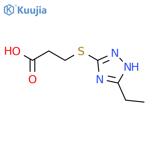 Propanoic acid,3-[(3-ethyl-1H-1,2,4-triazol-5-yl)thio]- structure