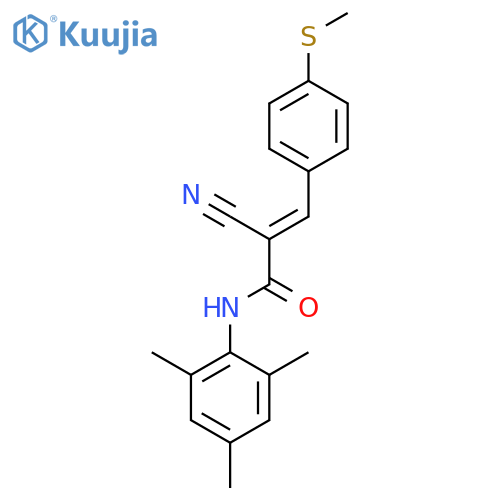2-cyano-3-[4-(methylsulfanyl)phenyl]-N-(2,4,6-trimethylphenyl)prop-2-enamide structure