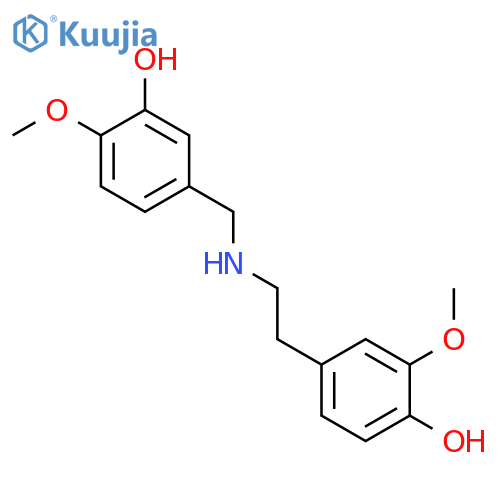 4-(2-((3-hydroxy-4-methoxybenzyl)amino)ethyl)-2-methoxyphenol structure