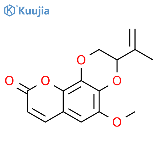 9H-Pyrano[2,3-f]-1,4-benzodioxin-9-one, 1,2-dihydro-5-methoxy-3-(1-methylethenyl)- (9CI) structure