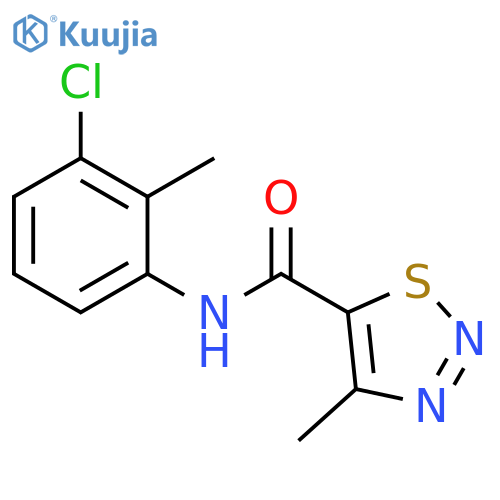 N-(3-chloro-2-methylphenyl)-4-methyl-1,2,3-thiadiazole-5-carboxamide structure