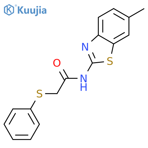 N-(6-methyl-1,3-benzothiazol-2-yl)-2-(phenylsulfanyl)acetamide structure
