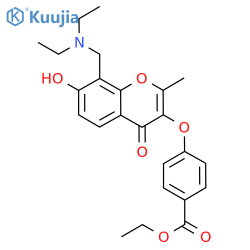 ethyl 4-({8-[(diethylamino)methyl]-7-hydroxy-2-methyl-4-oxo-4H-chromen-3-yl}oxy)benzoate structure