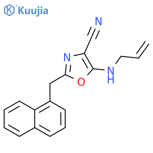 2-(naphthalen-1-yl)methyl-5-(prop-2-en-1-yl)amino-1,3-oxazole-4-carbonitrile structure