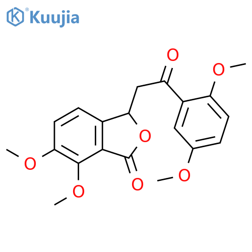 3-[2-(2,5-dimethoxyphenyl)-2-oxoethyl]-6,7-dimethoxy-1,3-dihydro-2-benzofuran-1-one structure