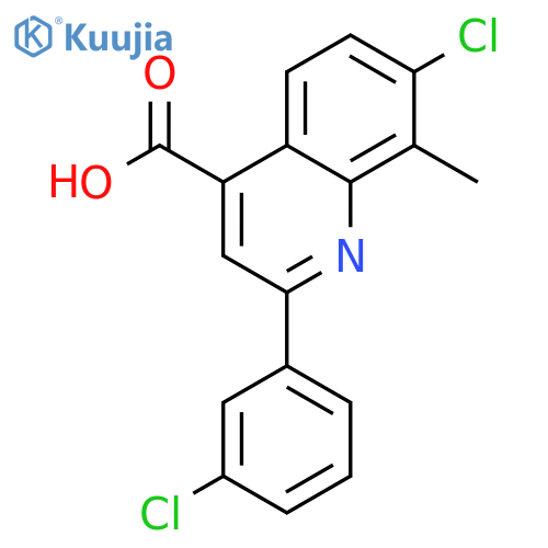 7-Chloro-2-(3-chlorophenyl)-8-methylquinoline-4-carboxylic acid structure