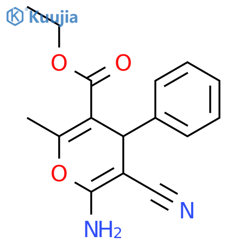 ethyl 6-amino-5-cyano-2-methyl-4-phenyl-4H-pyran-3-carboxylate structure
