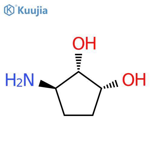 (1R,2S,3R)-3-aminocyclopentane-1,2-diol structure