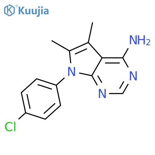 7-(4-chlorophenyl)-5,6-dimethyl-7H-pyrrolo[2,3-d]pyrimidin-4-amine structure