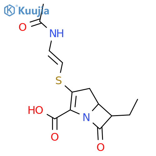 1-Azabicyclo[3.2.0]hept-2-ene-2-carboxylicacid, 3-[[(1E)-2-(acetylamino)ethenyl]thio]-6-ethyl-7-oxo-, (5R,6R)- structure