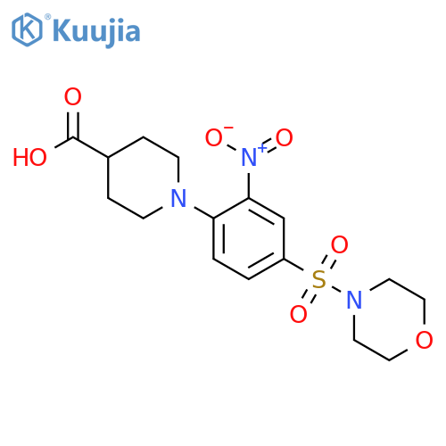 1-[4-(Morpholine-4-sulfonyl)-2-nitro-phenyl]-piperidine-4-carboxylic acid structure