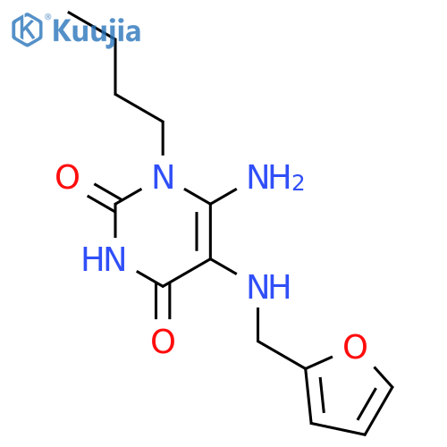 6-Amino-1-butyl-5-(furan-2-ylmethyl)amino-1,2,3,4-tetrahydropyrimidine-2,4-dione structure