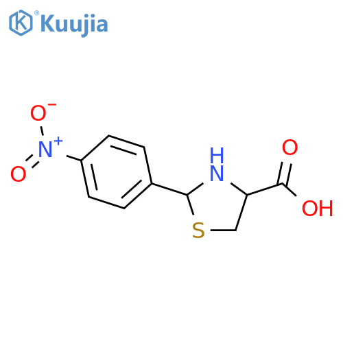 2-(4-nitrophenyl)-1,3-thiazolidine-4-carboxylic acid structure