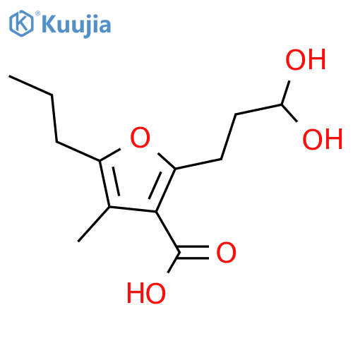 2-(3,3-Dihydroxypropyl)-4-methyl-5-propylfuran-3-carboxylic acid structure