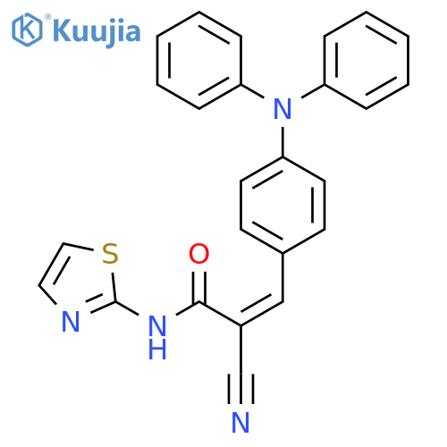 2-cyano-3-[4-(diphenylamino)phenyl]-N-(1,3-thiazol-2-yl)prop-2-enamide structure