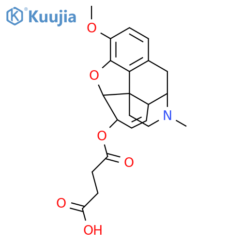Morphinan-6-ol,7,8-didehydro-4,5-epoxy-3-methoxy-17-methyl-, hydrogen butanedioate (ester), (5a,6a)- (9CI) structure