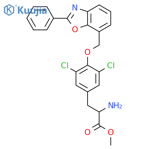 (S)-Methyl 2-amino-3-(3,5-dichloro-4-((2-phenyl-benzodoxazol-7-yl)methoxy)phenyl)propanoate structure