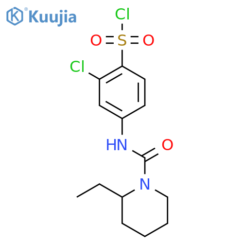 2-Chloro-4-[(2-ethyl-piperidine-1-carbonyl)-amino]-benzenesulfonyl chloride structure