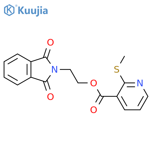 2-(1,3-dioxo-2,3-dihydro-1H-isoindol-2-yl)ethyl 2-(methylsulfanyl)pyridine-3-carboxylate structure