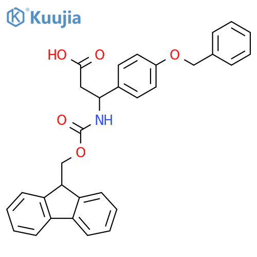 3-4-(benzyloxy)phenyl-3-({(9H-fluoren-9-yl)methoxycarbonyl}amino)propanoic acid structure