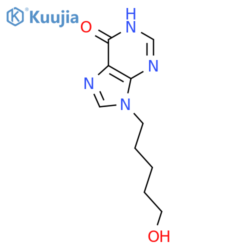 6H-Purin-6-one,1,9-dihydro-9-(5-hydroxypentyl)- structure
