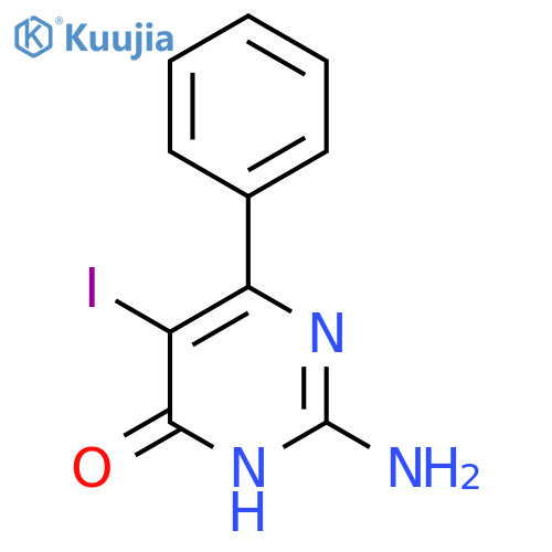 2-Amino-5-iodo-6-phenyl-4-pyrimidinone structure