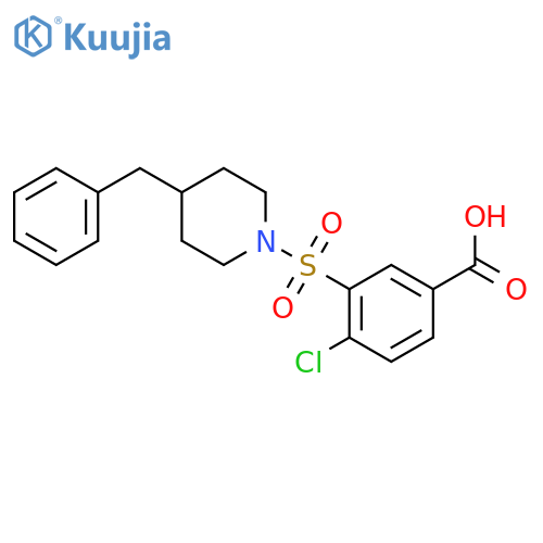 3-(4-Benzyl-piperidine-1-sulfonyl)-4-chloro-benzoic acid structure