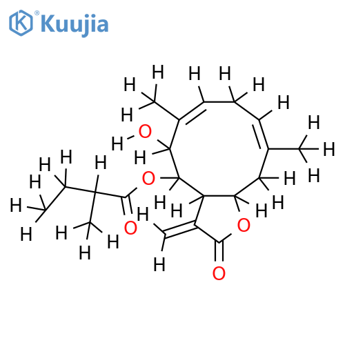 8-(2-Methylbutanoyl)-(1(10)E, 4E, 6alpha, 8beta, 9xi)-8, 9-Dihydroxy-1(10), 4, 11(13)-grmacratrien-12, 6-olide structure