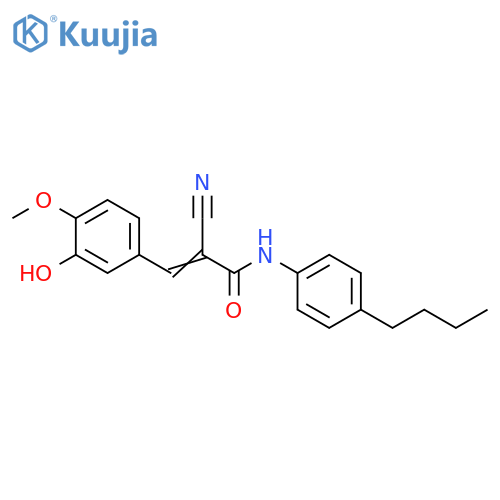 N-(4-Butylphenyl)-2-cyano-3-(3-hydroxy-4-methoxyphenyl)-2-propenamide structure
