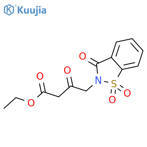 ethyl 3-oxo-4-(1,1,3-trioxo-2,3-dihydro-1lambda6,2-benzothiazol-2-yl)butanoate structure