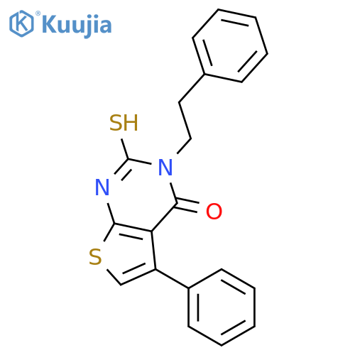5-phenyl-3-(2-phenylethyl)-2-sulfanyl-3H,4H-thieno2,3-dpyrimidin-4-one structure