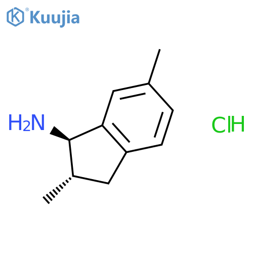 (1R,2S)-2,6-dimethyl-2,3-dihydro-1H-inden-1-amine hydrochloride structure