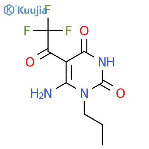 6-amino-1-propyl-5-(trifluoroacetyl)pyrimidine-2,4(1H,3H)-dione structure