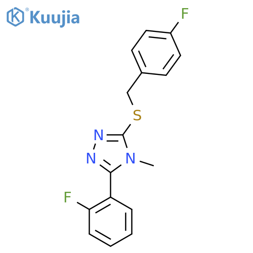 3-(2-Fluorophenyl)-5-[(4-fluorophenyl)methylsulfanyl]-4-methyl-1,2,4-triazole structure