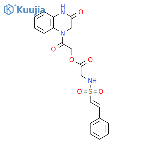 2-Oxo-2-(3-oxo-1,2,3,4-tetrahydroquinoxalin-1-yl)ethyl 2-(2-phenylethenesulfonamido)acetate structure