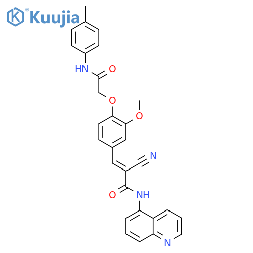 2-cyano-3-(3-methoxy-4-{[(4-methylphenyl)carbamoyl]methoxy}phenyl)-N-(quinolin-5-yl)prop-2-enamide structure