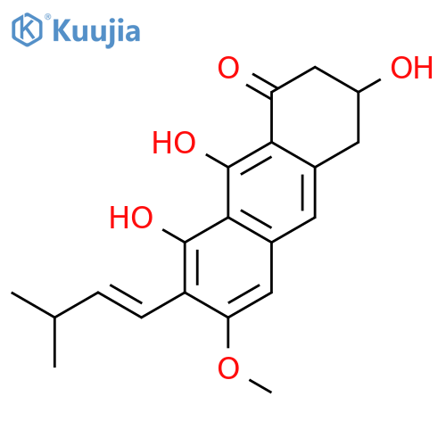 1(2H)-Anthracenone,3,4-dihydro-3,8,9-trihydroxy-6-methoxy-3-methyl-7-(3-methyl-1-buten-1-yl)- structure
