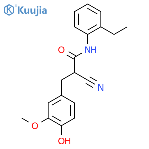 2-Cyano-N-(2-ethylphenyl)-3-(4-hydroxy-3-methoxyphenyl)propanamide structure
