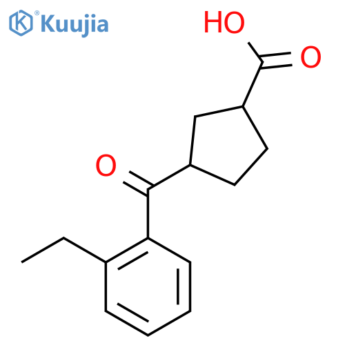 cis-3-(2-Ethylbenzoyl)cyclopentane-1-carboxylic acid structure