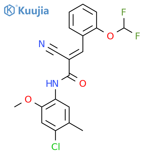 N-(4-chloro-2-methoxy-5-methylphenyl)-2-cyano-3-[2-(difluoromethoxy)phenyl]prop-2-enamide structure