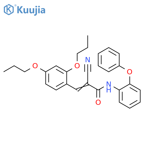 2-Cyano-3-(2,4-dipropoxyphenyl)-N-(2-phenoxyphenyl)-2-propenamide structure