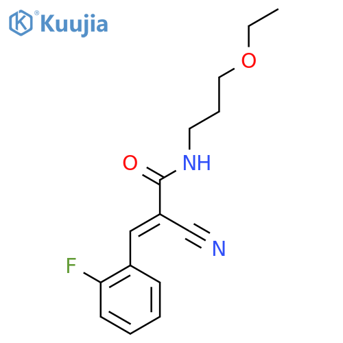 2-cyano-N-(3-ethoxypropyl)-3-(2-fluorophenyl)prop-2-enamide structure