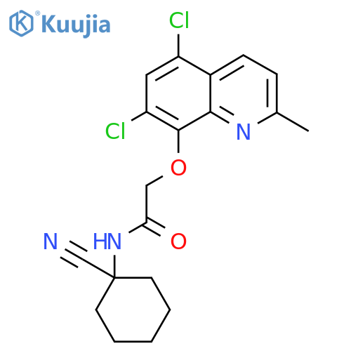 N-(1-Cyanocyclohexyl)-2-((5,7-dichloro-2-methylquinolin-8-yl)oxy)acetamide structure