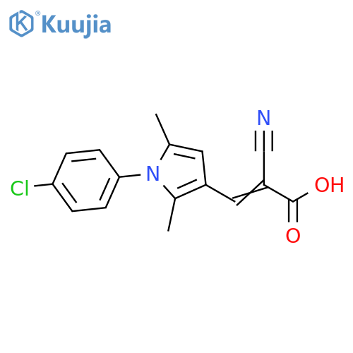 3-1-(4-chlorophenyl)-2,5-dimethyl-1H-pyrrol-3-yl-2-cyanoprop-2-enoic acid structure