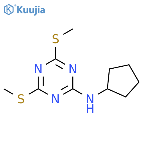 1,3,5-TRIAZIN-2-AMINE, N-CYCLOPENTYL-4,6-BIS(METHYLTHIO)- structure