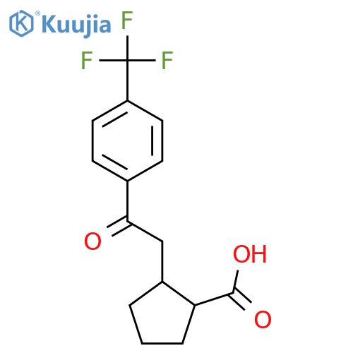 (1R,2S)-2-[2-oxo-2-[4-(trifluoromethyl)phenyl]ethyl]cyclopentane-1-carboxylic acid structure